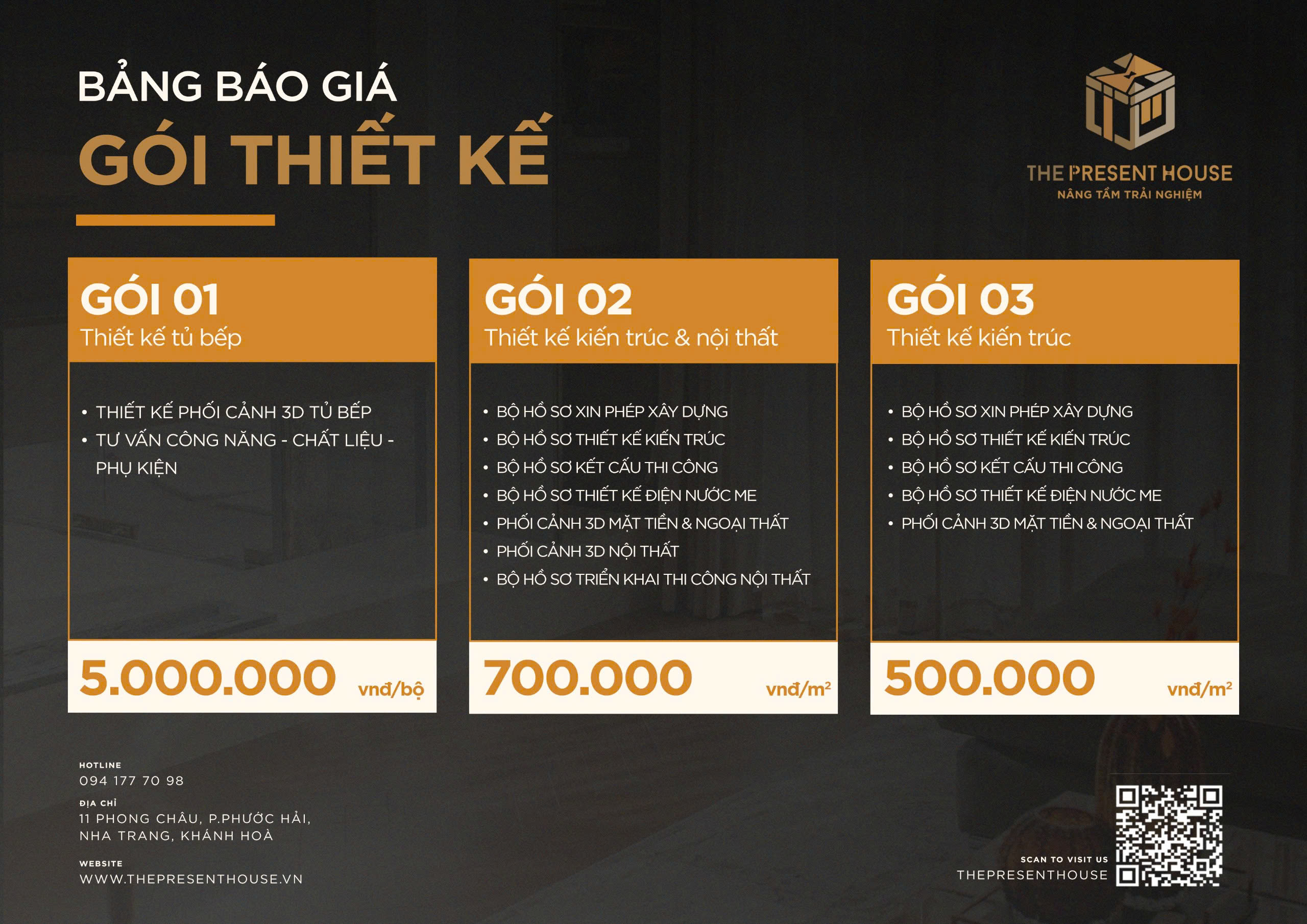 Bảng báo giá gói thiết kế