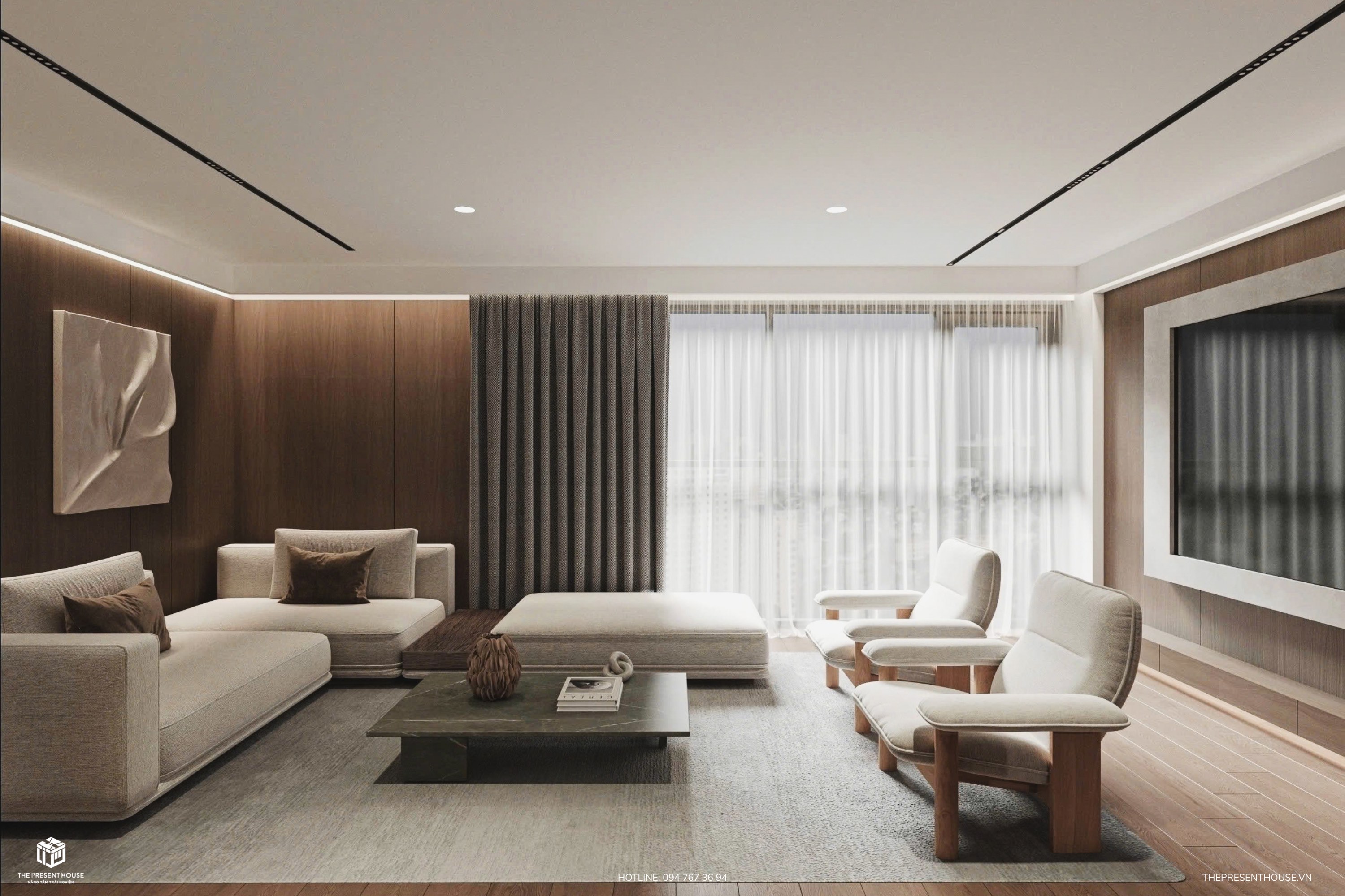 phong cách wabi sabi thô mộc phù hợp với nền kiến trúc tại La Tiên Villa
